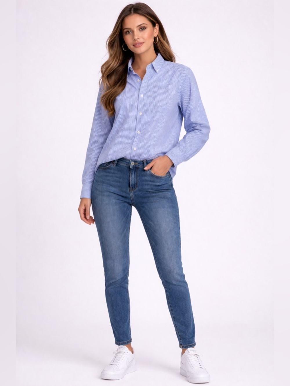 Levis Signature Modern Skinny Stretch Womens Sz 16- W33 Stone Wash Jeans Denim